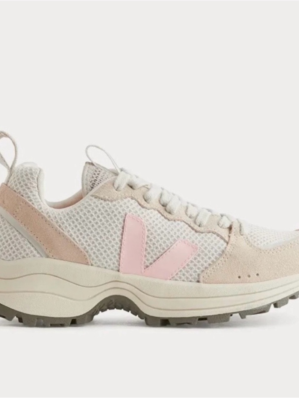 Veja Women's Cream and Light Pink Mesh Sneaker